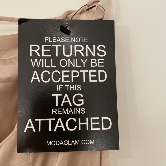 Moda Glam Serena Draped Neck Gown - Champagne - Picture 8 of 8